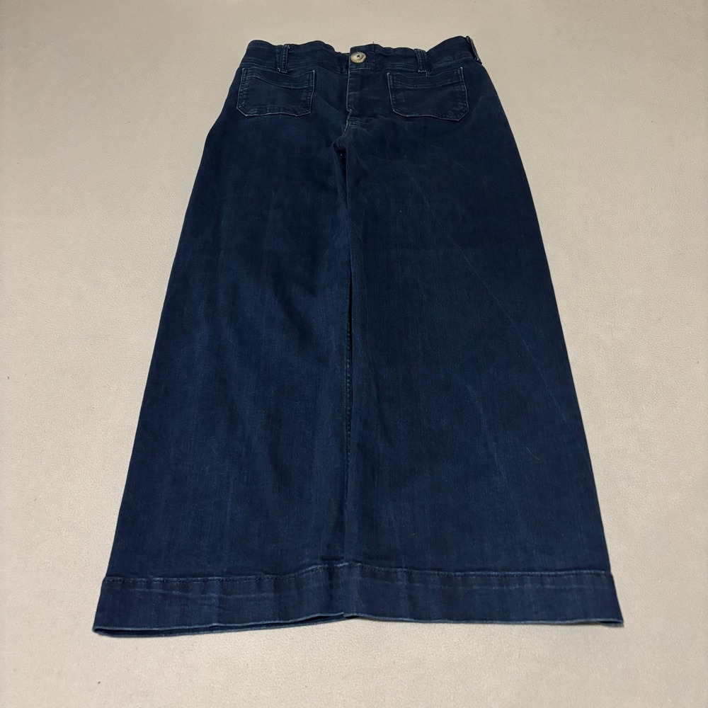 Maeve Anthropologie The Colette Womens Wide Leg Jeans Size 31 Dark Indigo